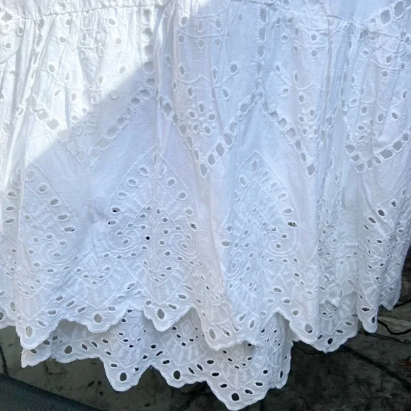 Eyelet 100% Cotton White Tank Dress - Picture 6 of 8